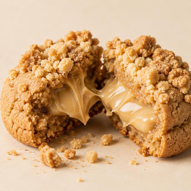 Galleta Crumble: Crumble de Relleno de Manjar Blanco