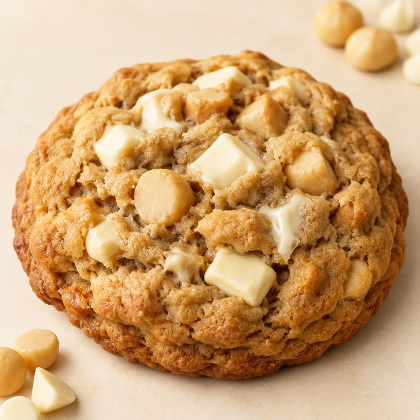 Galleta estilo Nueva York: Chocolate blanco y macadamia