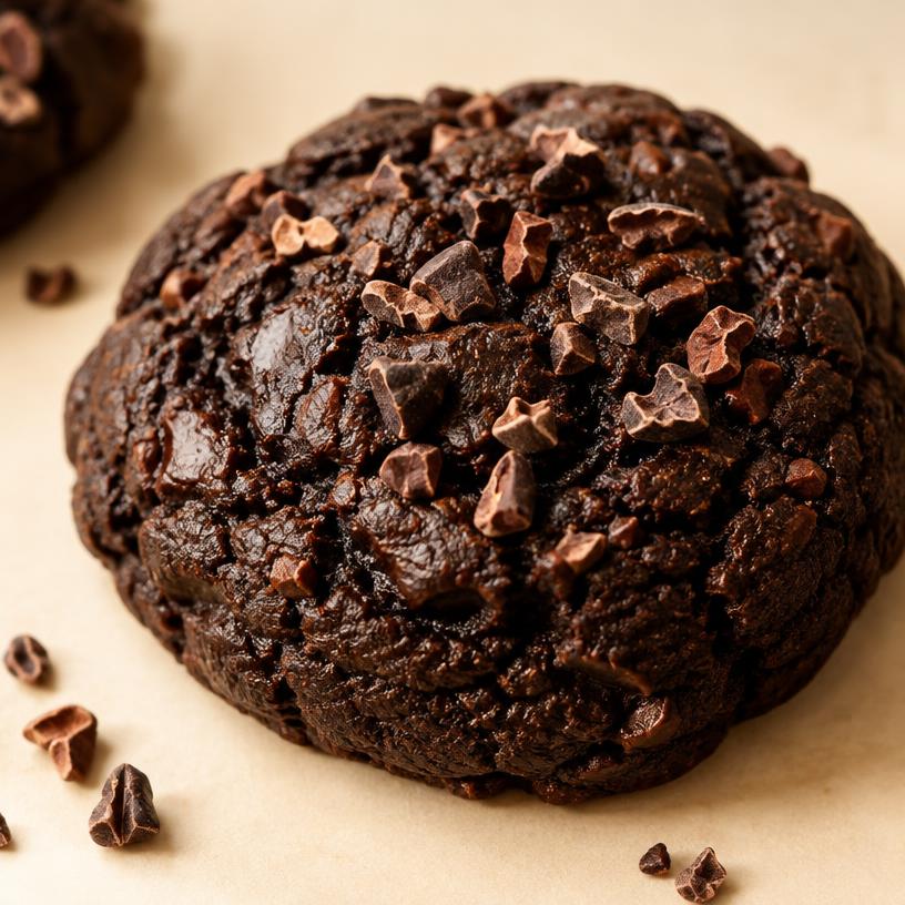 Galleta estilo Nueva York: Chocolate oscuro y nibs de cacao